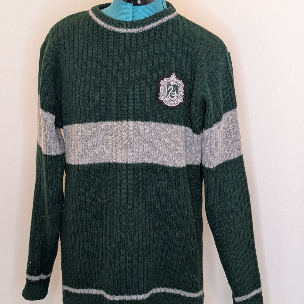 Harry Potter Slytherin Quidditch lambswool sweater Made in Scotland sz M